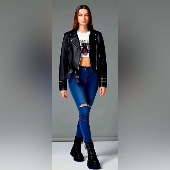Black Combat Boots with Chunky Platform Sole and Side Zipper Michael Kors - Picture 1 of 5